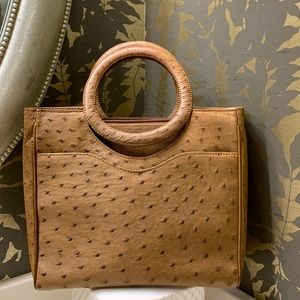 Genuine ostrich skin bag